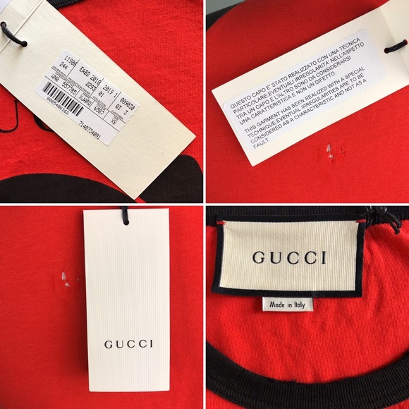 Gucci Red Skull Baseball T Shirt Size XS Ripped Wings Designer Top Distressed - Picture 8 of 8